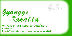 gyongyi kapalla business card